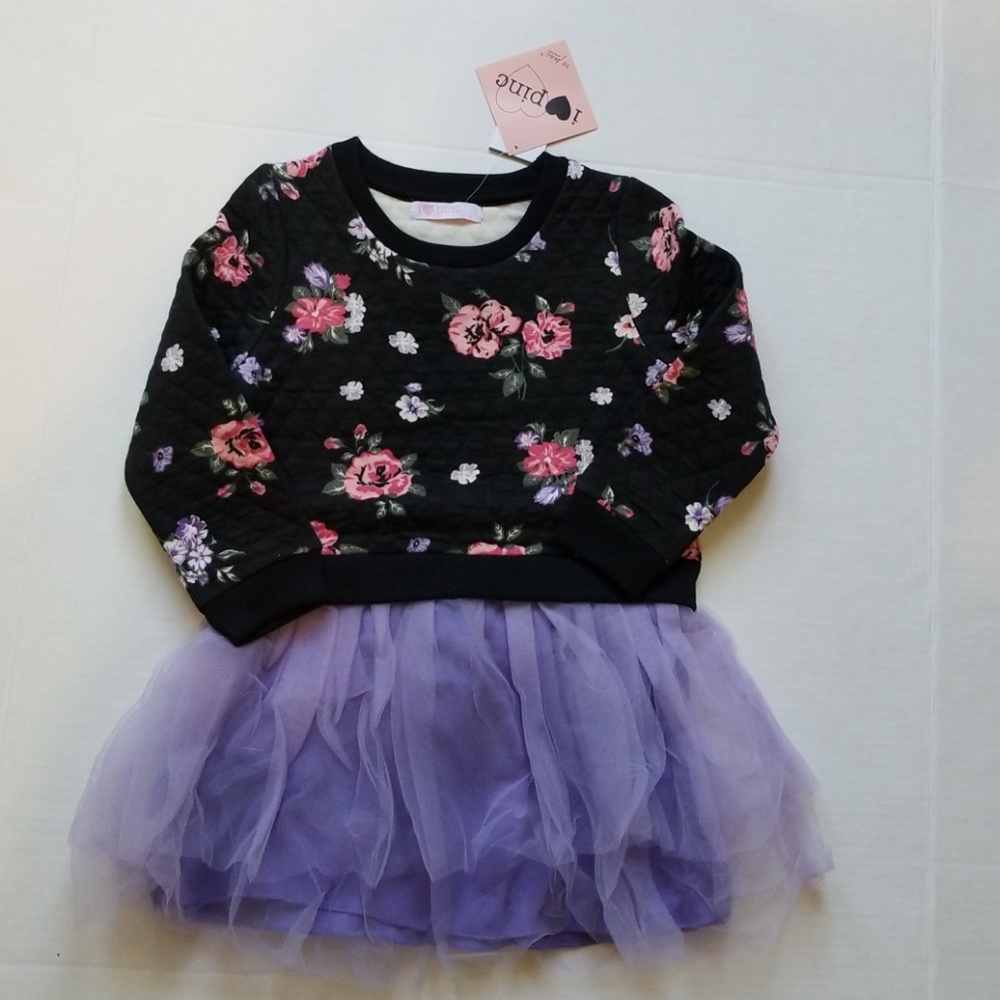 Heart Pinc Girls Floral Dress sz 5 NWT